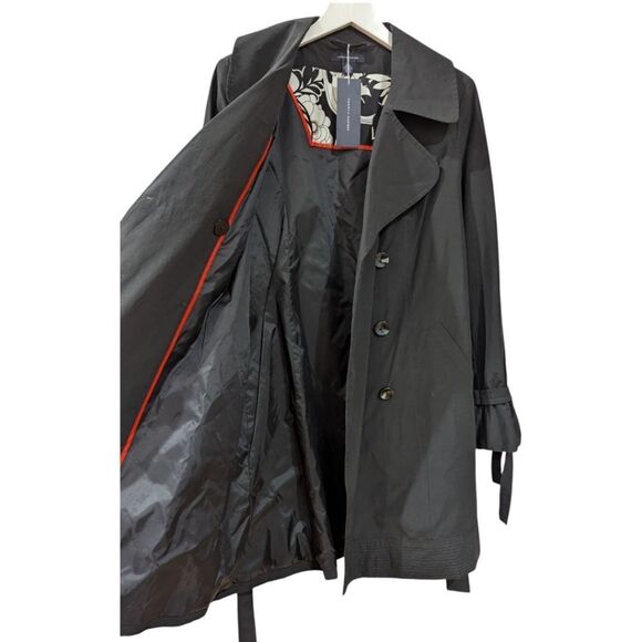 Tommy Hilfiger Black Trench Coat with Belted Waist & Double-Breasted Design NWT - Picture 3 of 6